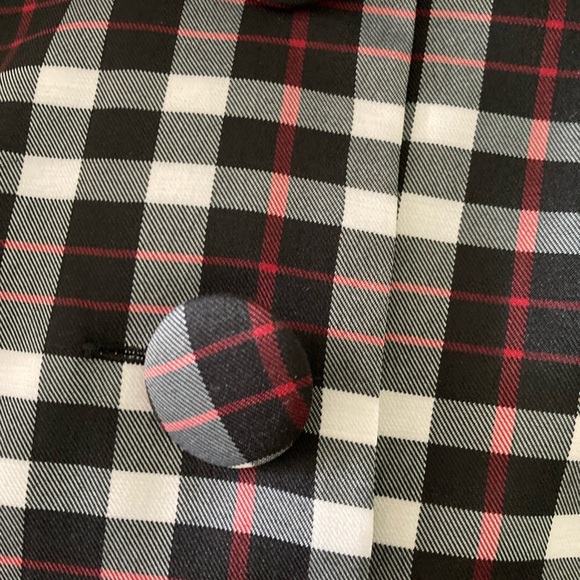 EUC John Paul Richard Black + Red & White Plaid Lightweight Jacket Size 14 - Picture 12 of 15